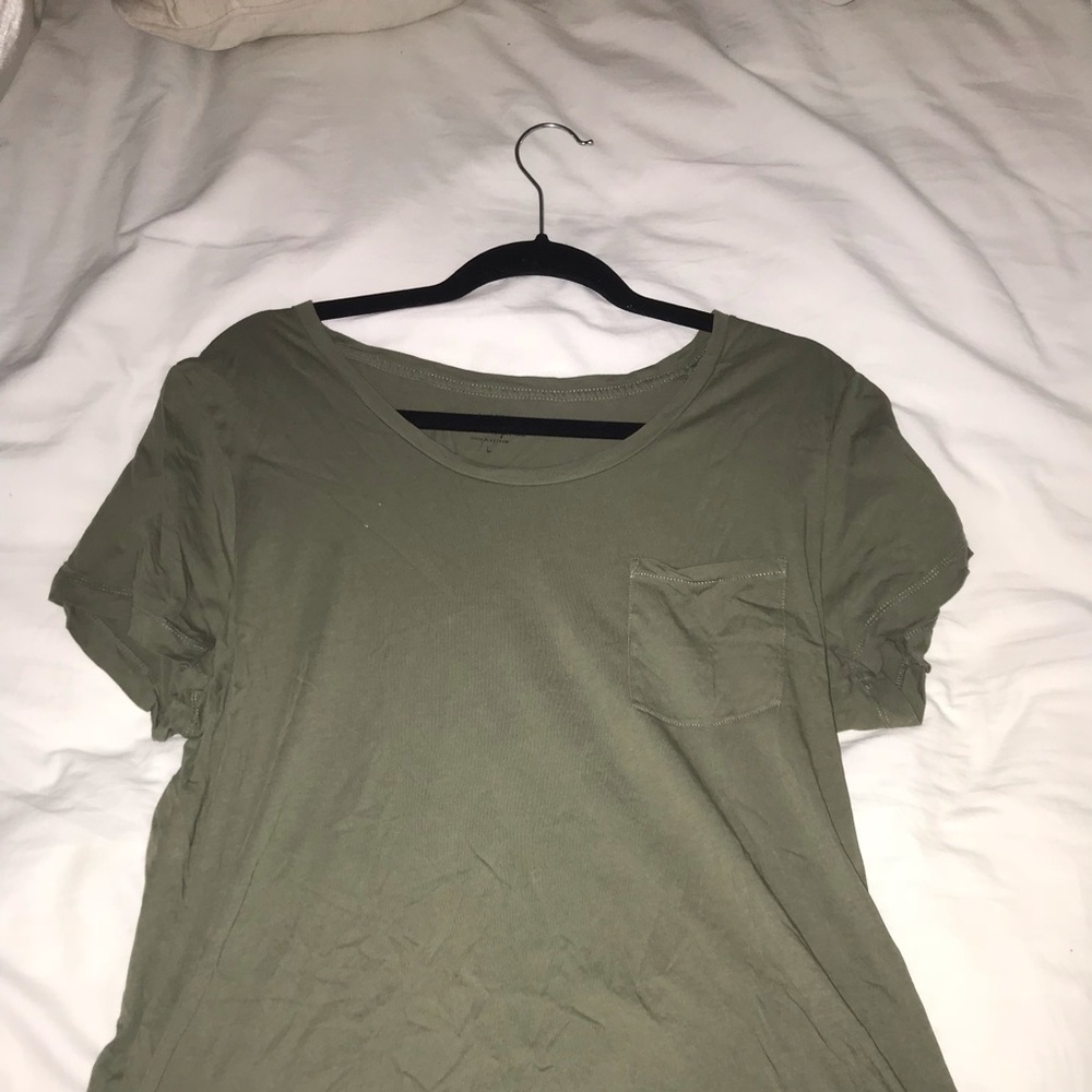 Army Green J. Crew Pocket T-Shirt Size L